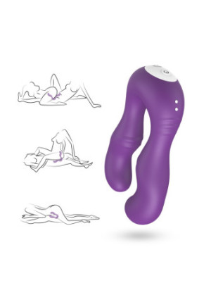 Vibromasseur Violet en forme de U double tête stimulateur point G - USK-V07PUR
